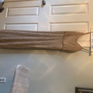 Adrianna Papell champagne bridesmaid dress!